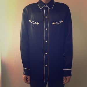 Supreme silk cowboy pajama shirt. Black size Large